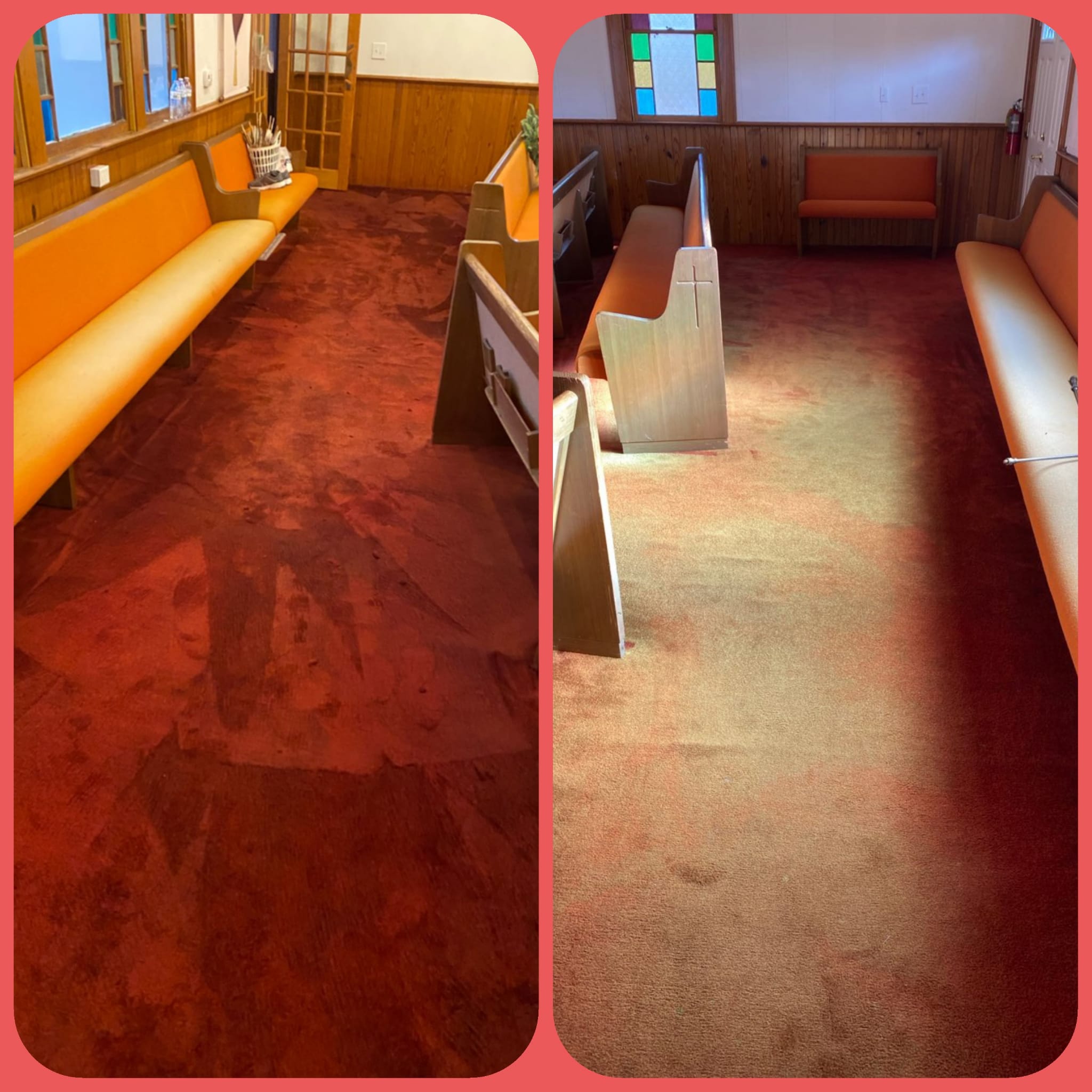 Church Carpet Color Restoration in Gatesville, NC